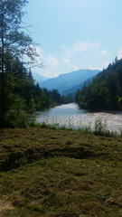Fototapeta na wymiar a river in the austrian alps at summer