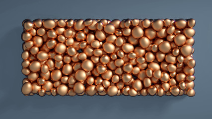 Beautiful background with beads, particles and simulation. 3d illustration, 3d rendering.