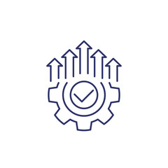 efficient production and efficiency icon, line