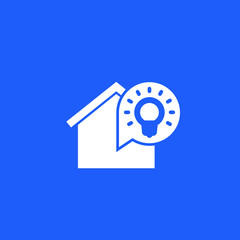 house and light bulb, vector white icon