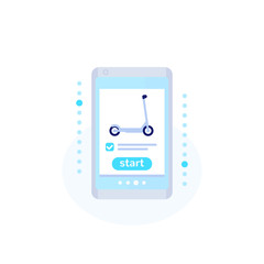 kick scooter sharing app vector icon