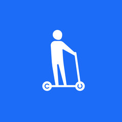 kick scooter icon with man