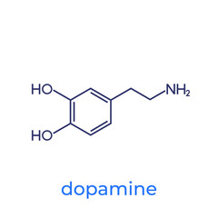 dopamine molecule on white, vector