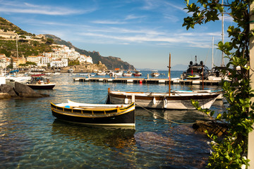 Fototapeta na wymiar Boats in the harbour, Italy