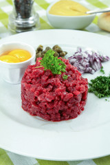 beef tartare on a plate