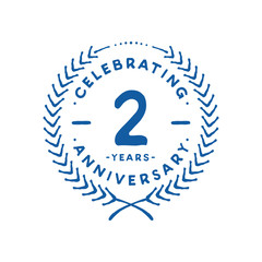 2 years design template. 2nd logo. Vector and illustration.