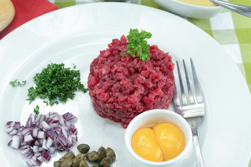 beef tartare on a plate