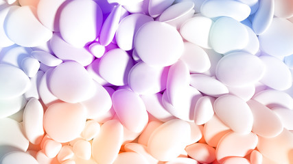 Beautiful background with beads, particles and simulation. 3d illustration, 3d rendering.