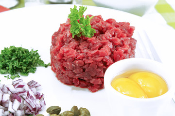 beef tartare on a plate