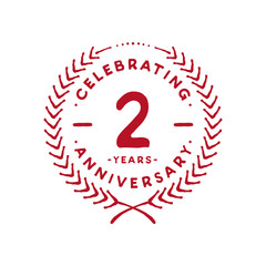 2 years design template. 2nd logo. Vector and illustration.