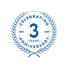 3 years design template. 3rd logo. Vector and illustration.