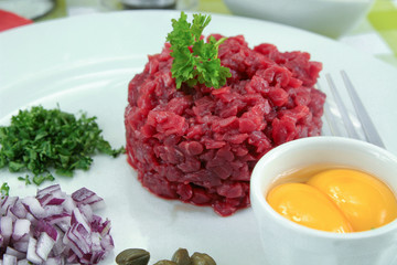 beef tartare on a plate