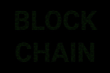 Blockchain Technology concepts : blockchain text and binary code digital background. can used for new technology or crypto currency. 