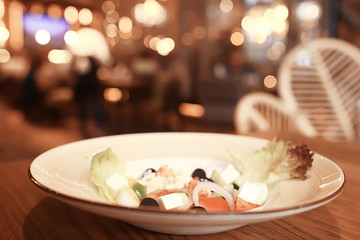 blurred background in restaurant interior / serving and details in blurred bokeh background, concept catering, restaurant modern