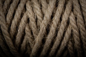 Macro of organic hemp rope fiers