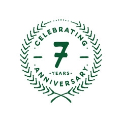 7 years design template. 7th logo. Vector and illustration.