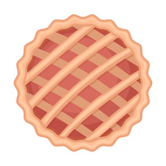 Traditional American homemade pie with fruit or berry filling. Vector illustration isolated on white background.