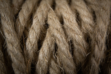 close up macro shot of a spool of organic hemp rope 