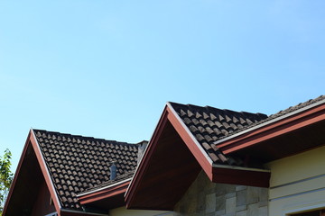 red roof of a building