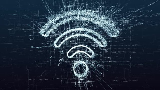 Wireless data network at a distance. Wifi hotspot symbol. Distribution of protected coded information. Connect to a shared wireless network. Digital data encoding.