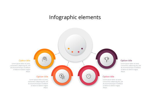 4 Step Infographic Layout with Circular Elements