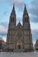 Fototapeta na wymiar Church of St. Ludmila in Prague.