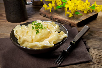Dumplings, filled with cheese.