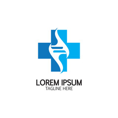 Health Cross DNA logo icon design template