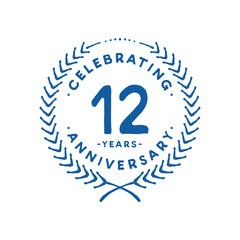 12 years design template. 12th logo. Vector and illustration.