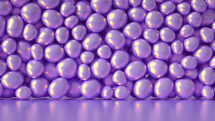 Beautiful background with beads, particles and simulation. 3d illustration, 3d rendering.