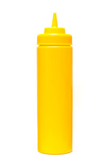 Mustard bottle isolated on white background