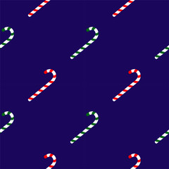 Fototapeta na wymiar Red and green striped candy cane seamless pattern. Vector background