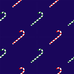 Red and green striped candy cane seamless pattern. Vector background