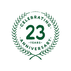 23 years design template. 23rd logo. Vector and illustration.
