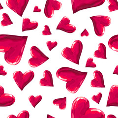 Heart seamless pattern. Valentine's Day background