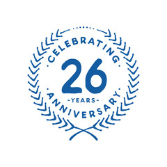 26 years design template. 26th logo. Vector and illustration.
