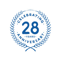 28 years design template. 28th logo. Vector and illustration.
