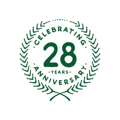 28 years design template. 28th logo. Vector and illustration.