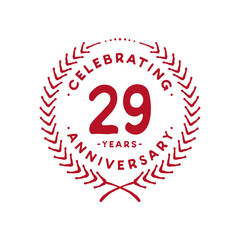 29 years design template. 29th logo. Vector and illustration.