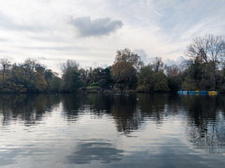 Scenic view of trees reflected in a lake