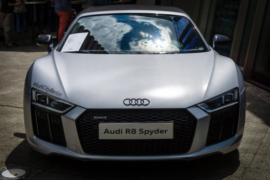 BERLIN - JUNE 17, 2017: Sports car Audi R8 Spyder Quattro, produced since 2011. Classic Days Berlin 2017.