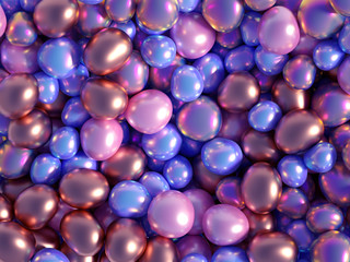 Beautiful background with beads, particles and simulation. 3d illustration, 3d rendering.