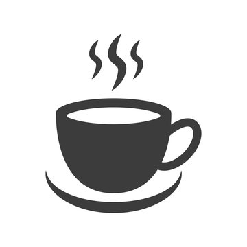 Coffee cup icon on white background.