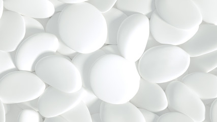 Beautiful background with beads, particles and simulation. 3d illustration, 3d rendering.