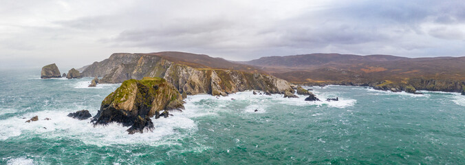 The amazing coastline at Port between Ardara and Glencolumbkille in County Donegal - Ireland