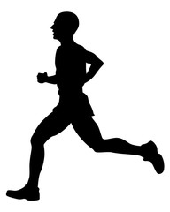 Fototapeta na wymiar Athletes on running race. Isolated on white background