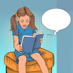 Girls are interested in reading books. Pop art retro comic book cartoon drawing vector illustration kitsch vintage