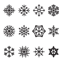 Vector snowflakes for christmas design on a white background. Vector illustration.