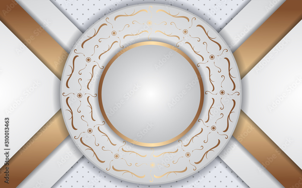 Aufkleber modern abstract light silver background vector. elegant shape design with golden line. luxury vector