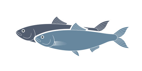 Herring logo. Isolated herring on white background